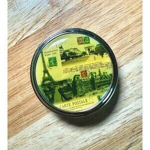 Vintage Small Metal Pill Case Gold Tone 3 Section Travel Box